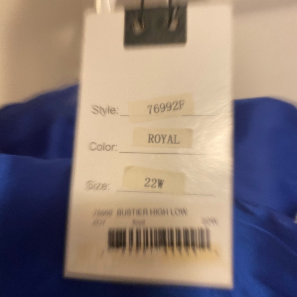 Royal Blue Mac Duggal high low - Picture 3 of 6